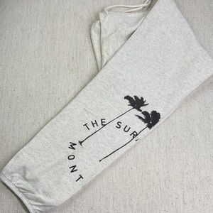 Monrow + The Surf Lodge Ash Gray Joggers with Black Palm Tree Print Size M